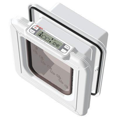 Hvid Cat Mate Elite-kattelem med LCD-display og tidsstyring